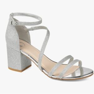 Journee Collection Silver Strappy Heels